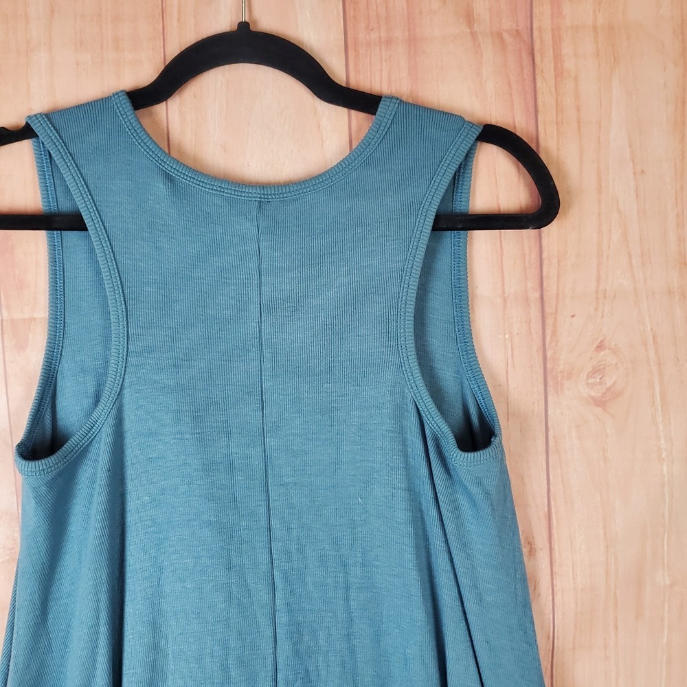 Toad & Co Daisy Rib A Line Dress Womens Large Blue Modal Round Neck Sleeveless - Picture 4 of 11